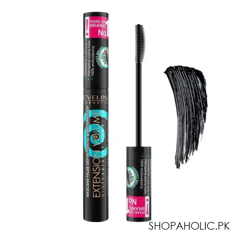 eveline extension volume extreme lengthening & curl false definition 4d mascara, black main image
