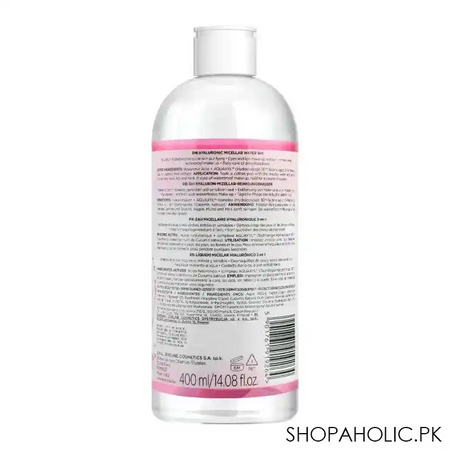 eveline facemed+ 3 in 1 hyaluronic micellar water, alcohol free, 400ml image2