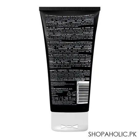 eveline facemed+ 3 in 1 purifying facial wash gel, with activated carbon, alcohol free, all skin types, 150ml image2
