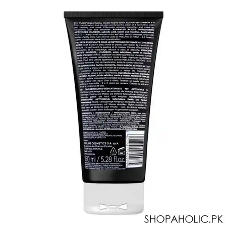 eveline facemed+ 3 in 1 purifying facial wash paste, with activated carbon 150ml image2