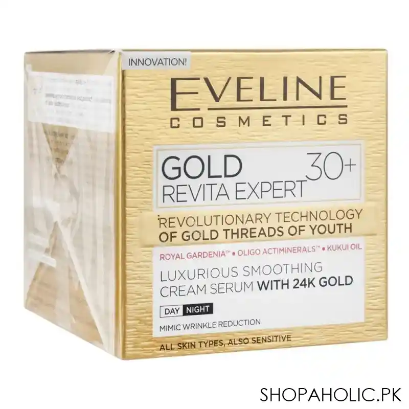 eveline gold revita expert 30+24k gold luxurious smoothing day and night cream, 50ml main image