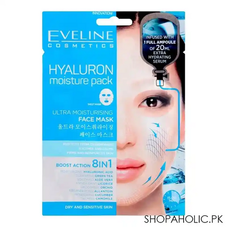eveline hyaluron boost action 8 in 1 ultra moisturising face mask main image