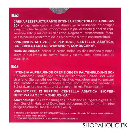 Eveline Laser Therapy Total Lift 50+ Wrinkle Reducing Intensely Restoring Day & Night Cream, 50ml - Image 2