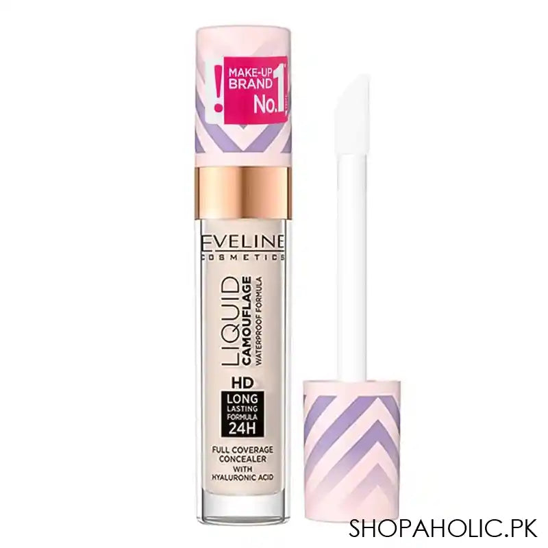 Eveline Liquid Camouflage Full Coverage Concealer, Waterproof, Long Lasting, 01 Light Porcelain - Main Image