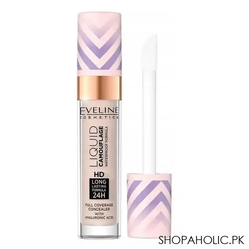 Eveline Liquid Camouflage Full Coverage Concealer With Hyaluronic Acid, 7ml, 02 Light Vanilla - Main Image