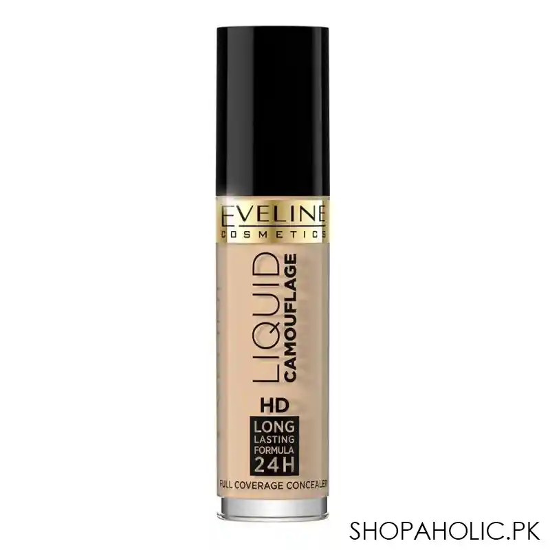 eveline liquid camouflage hd long lasting 24h full coverage concealer, 02, natural image2