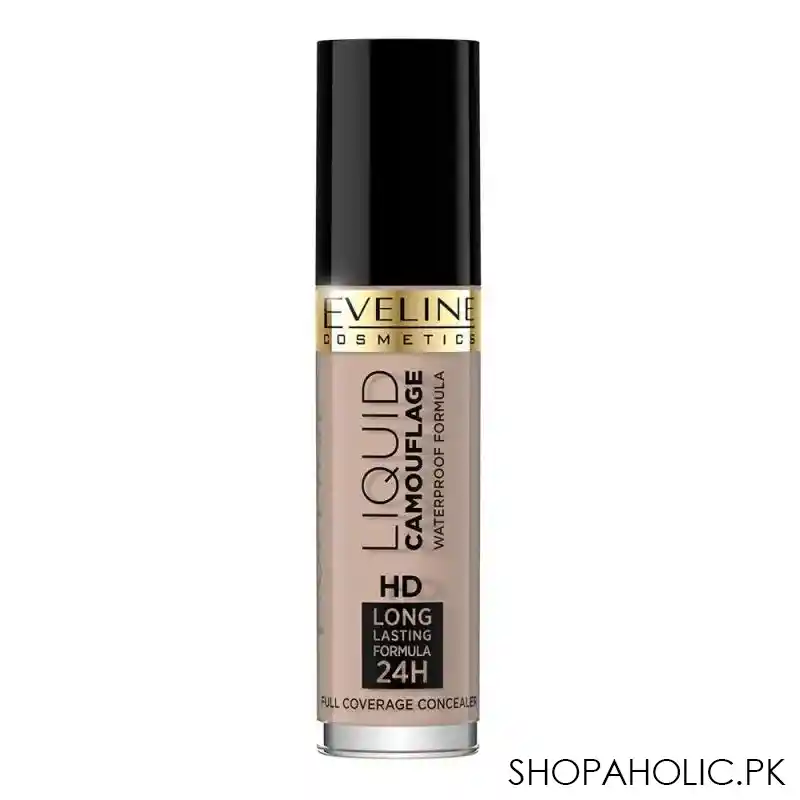 eveline liquid camouflage hd long lasting 24h full coverage concealer, 02a, beige image2