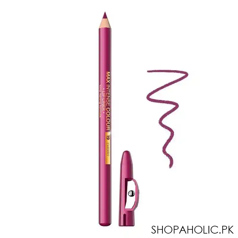 eveline max intense color lip liner with sharpener, cherry, 19 main image