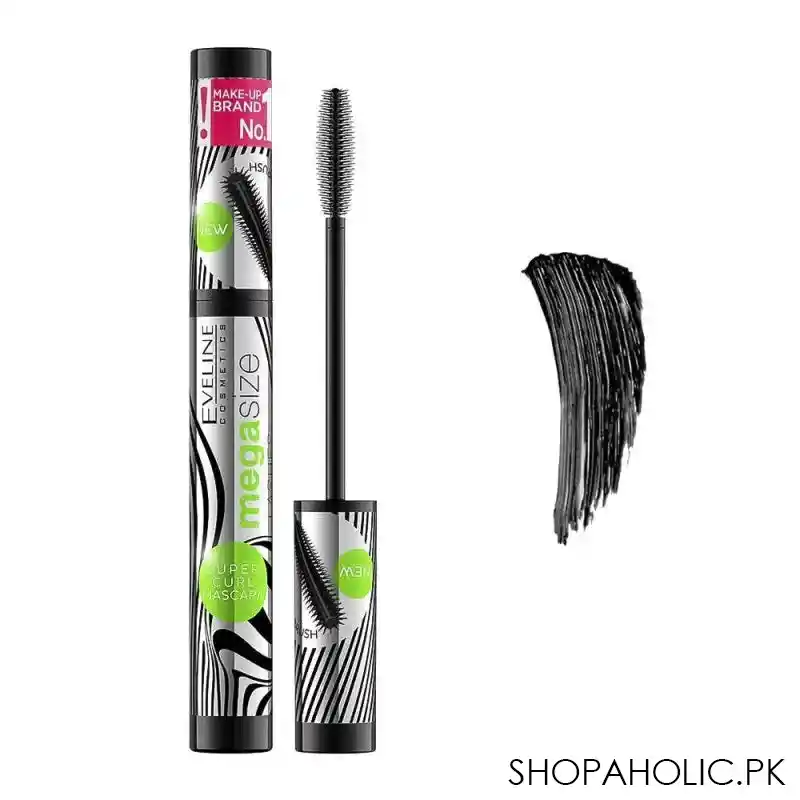 eveline mega size lashes super curl mascara, black main image