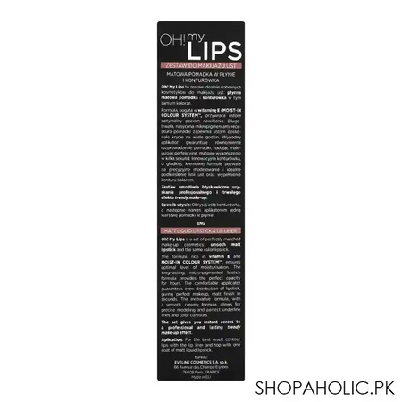 eveline oh my lips liquid matt lipstick & contour lip liner, 02, milky chocolate image2
