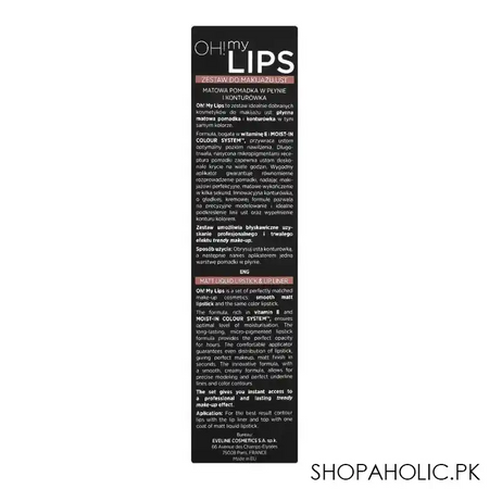 eveline oh my lips liquid matt lipstick & contour lip liner, 03 image2
