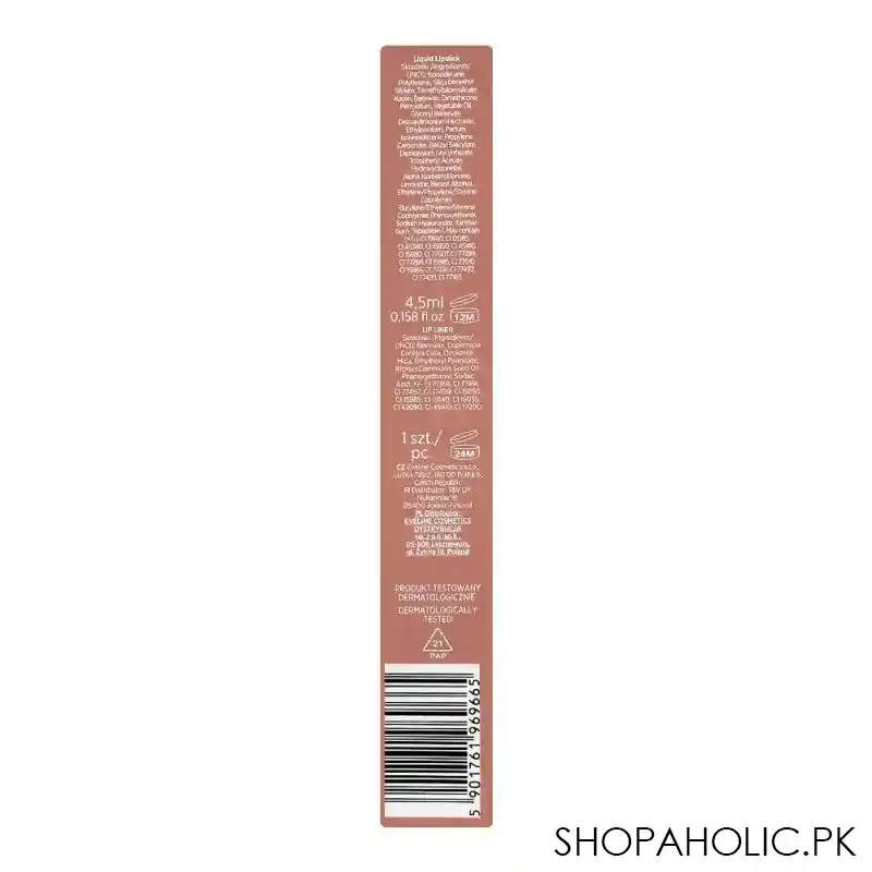 eveline oh my lips liquid matt lipstick & contour lip liner, 03 image3