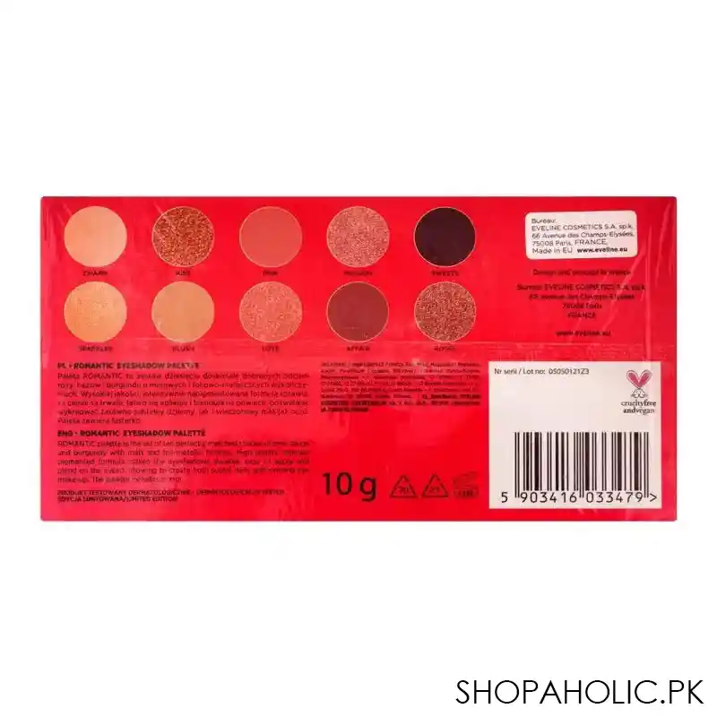 eveline romantic eyeshadow palette, 10 shades image2