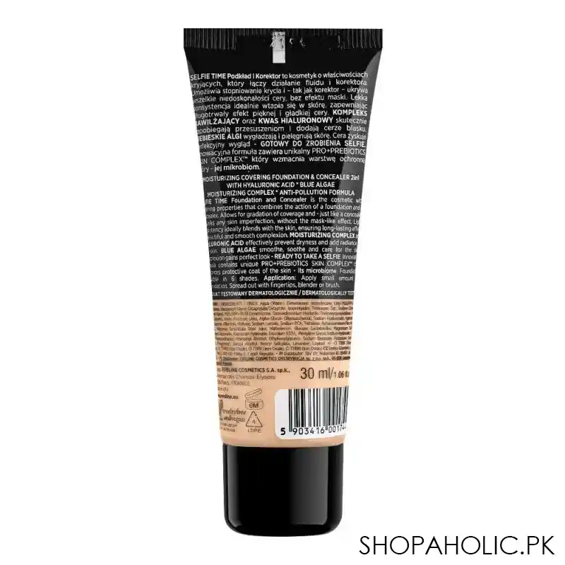 eveline selfie time 2 in 1 foundation & concealer, 01, porcelain image2
