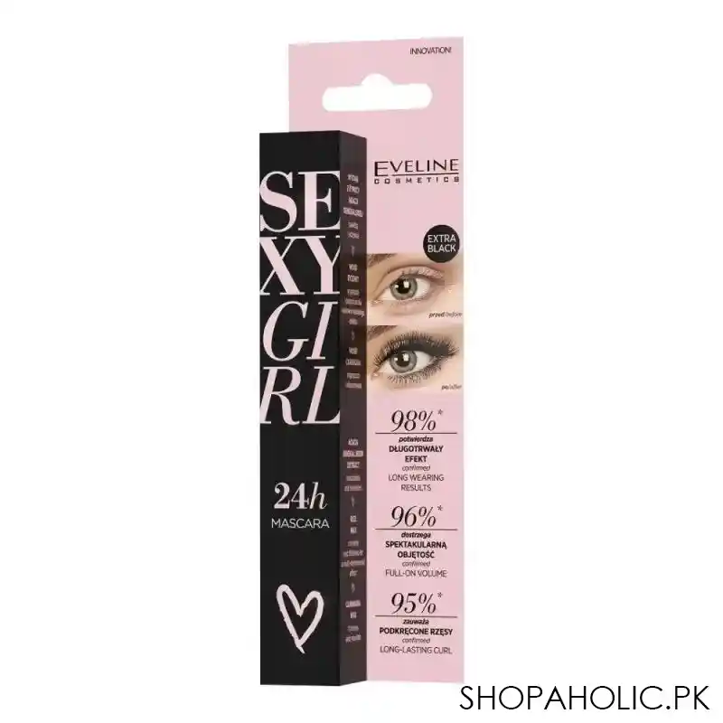 eveline sexy girl 24 hours mascara, extra black, 10ml image2