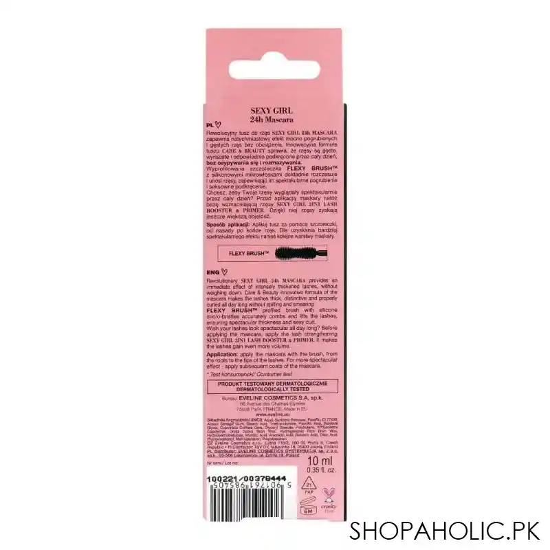 eveline sexy girl 24 hours mascara, extra black, 10ml image3