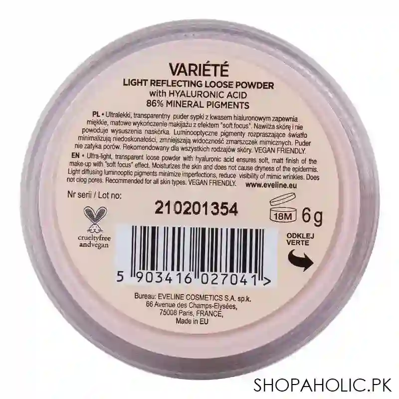 eveline variete light reflecting translucent loose powder, 6g image3