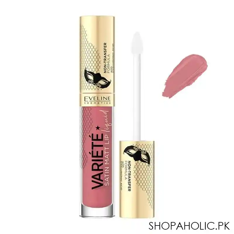 eveline variiete satin matt lip liquid lipstick, 05 peach mousse main image