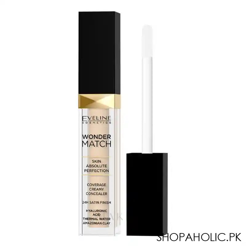 Eveline Wonder Match Coverage Creamy Concealer, 24 Hours Satin Finish, 01 Light - Main Image