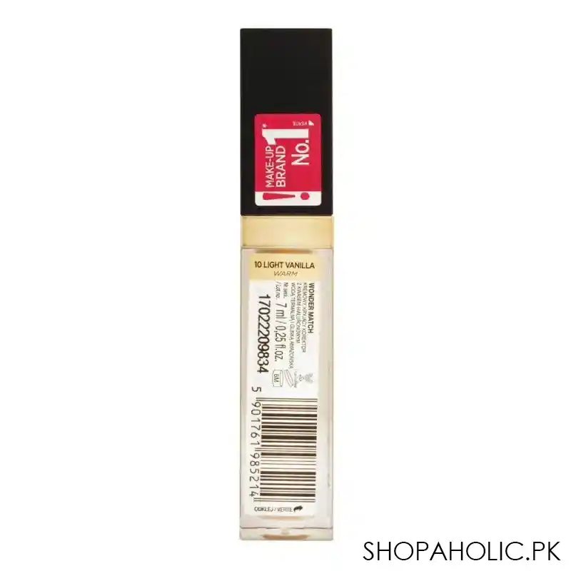 eveline wonder match skin absolute perfection coverage creamy concealer, 10, light vanilla image2