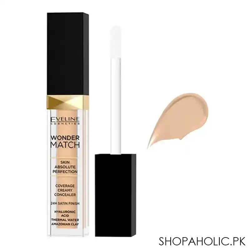 eveline wonder match skin absolute perfection coverage creamy concealer, 10, light vanilla main image
