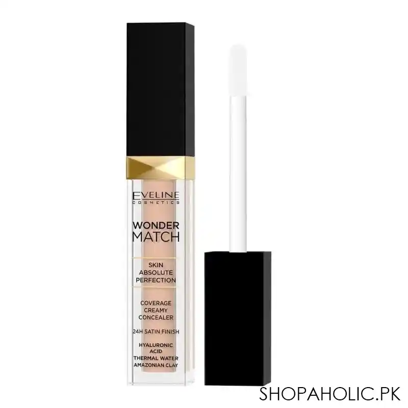 eveline wonder match skin absolute perfection coverage creamy concealer, 15 natural, 7ml main image