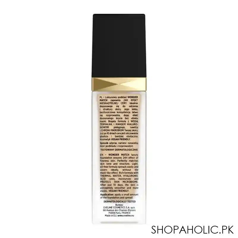 eveline wonder match skin absolute perfection foundation, 05, light porcelain image3