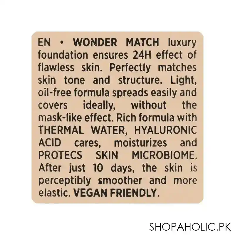 eveline wonder match skin absolute perfection foundation, 10, light vanilla image4