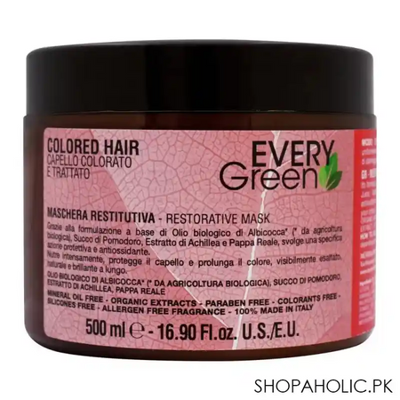 every green colored hair restorative hair mask, paraben free, 500ml main image