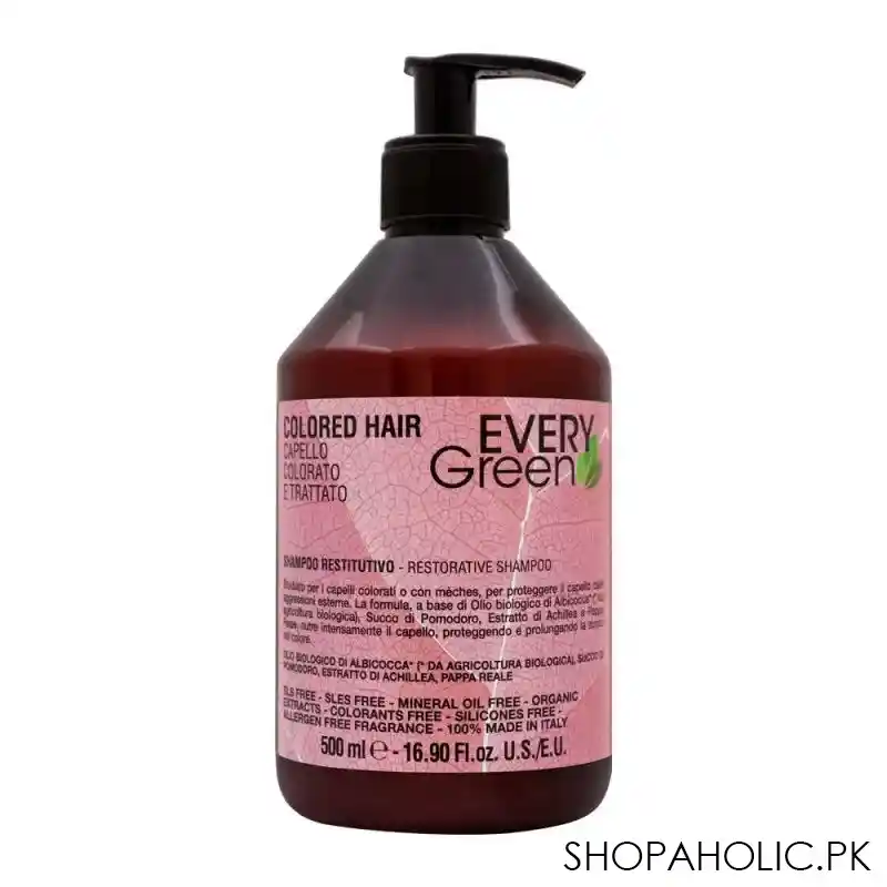 every green colored hair restorative shampoo, 500ml main image