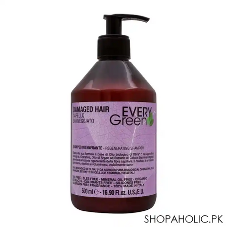 every green damaged hair regenerating shampoo, 500ml main image