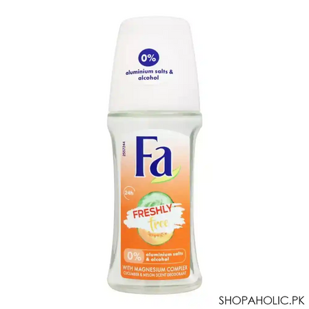 fa 24h freshly free cucumber & melon scent roll on deodorant, for women, 50ml main image