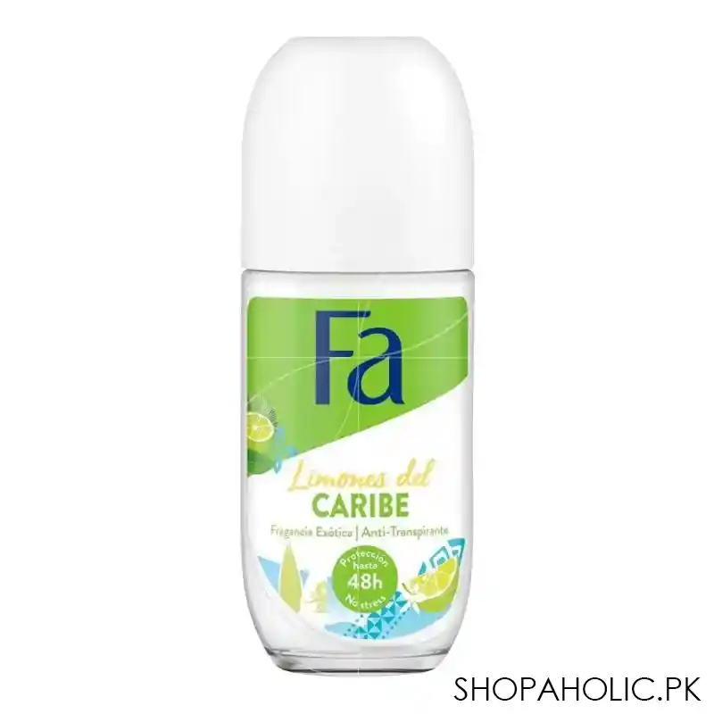 fa 48 hours protection limones del caribe exotic fragrance anti transparent roll on, for women, 50ml main image