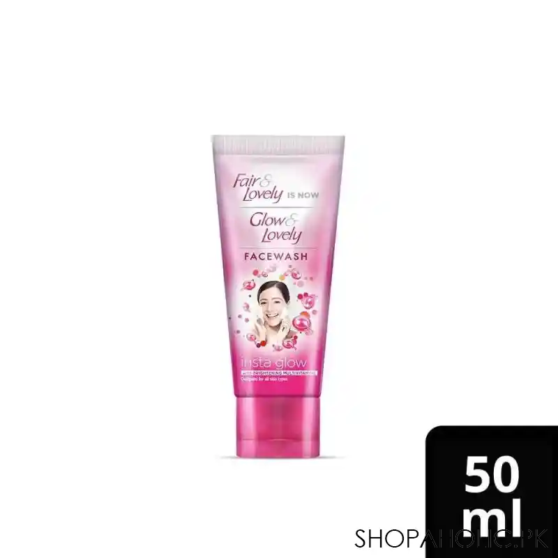 fair & lovely is now glow & lovely insta glow face wash, all skin types, 50g image4