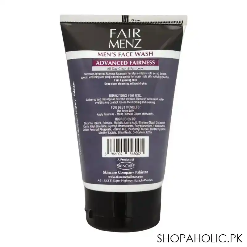 fair menz advanced fairness men's face wash, 110g image2