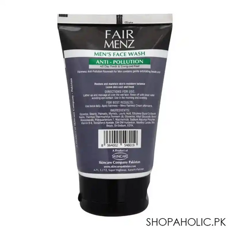 fair menz anti pollution men's face wash, 110g image2