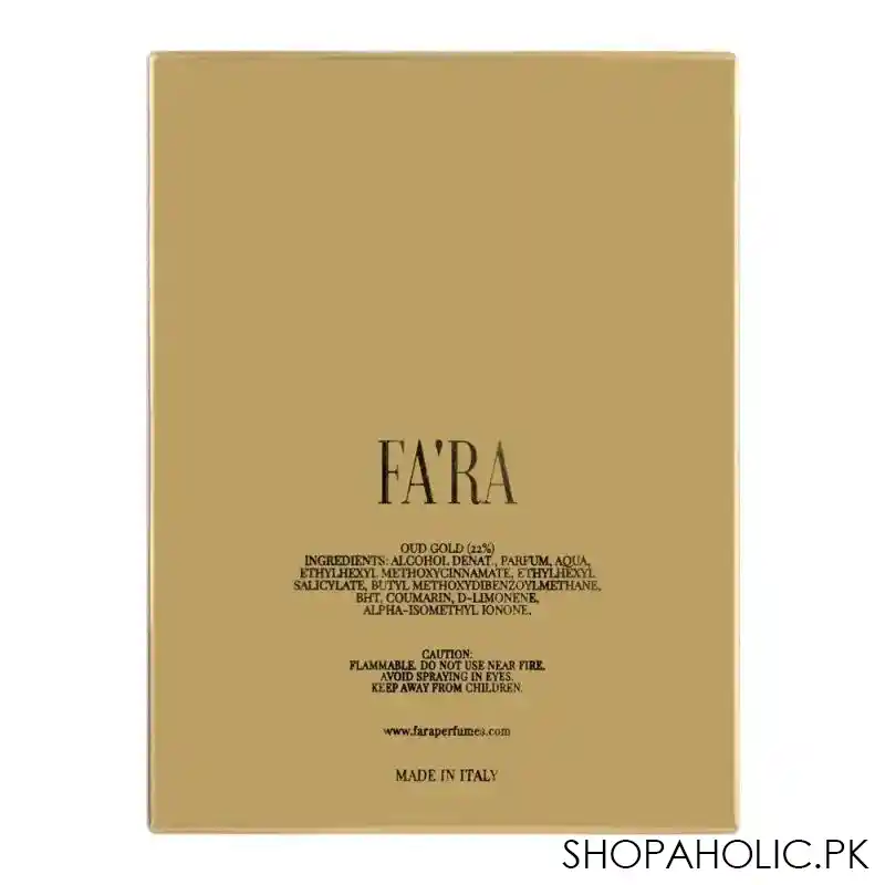 fa'ra oud gold eau de parfum, fragrance for men, 100ml image2