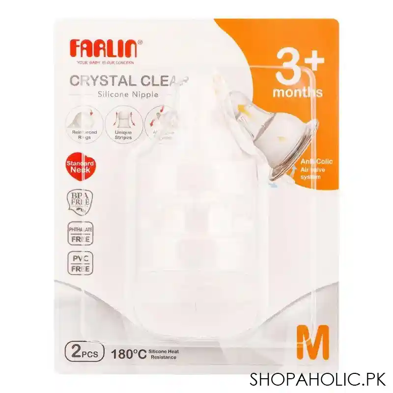farlin 3+ months momfit anti colic nipple, bpa/pvc free, 2 pack, standard neck, h 1 m image2