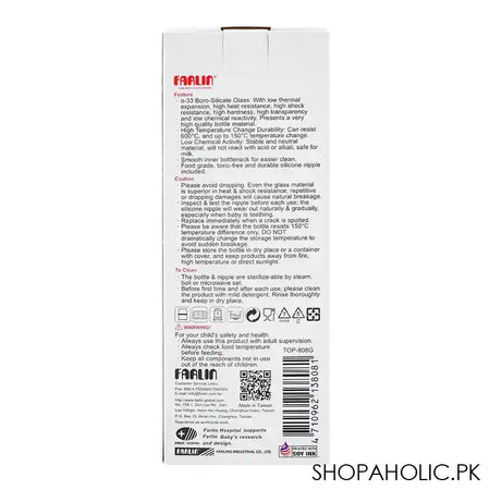 Farlin Anti-Colic Glass A-33 Glass Feeding Bottle, 120ml, TOP-808G - Image 5