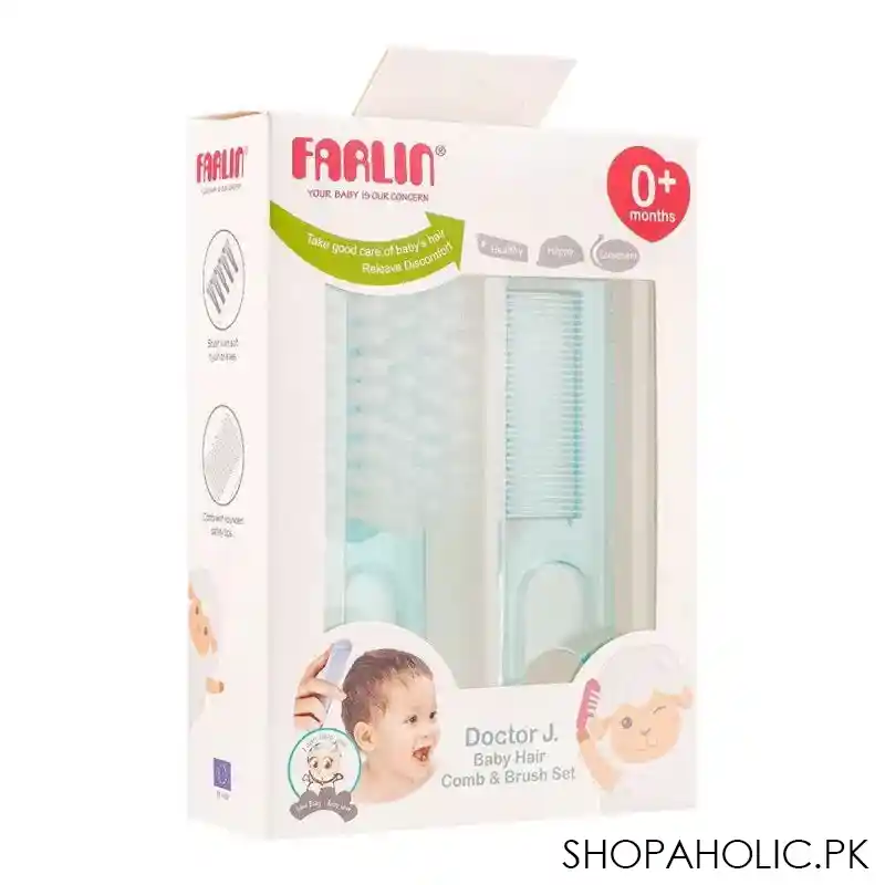 farlin doctor j. baby hair comb & brush set, 0m+, bf 150 image2
