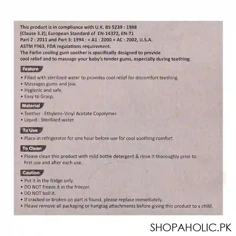 Farlin Doctor J. Cooling Gum Soother, 4m+, BF-147 - Image 2