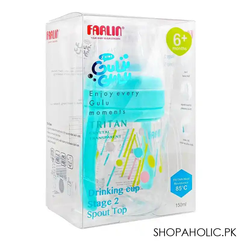 Farlin J'Aime Gulu Gulu Tritan Crystal Transparent Spout Top Drinking Cup, 150ml, AG-10027 - Image 4