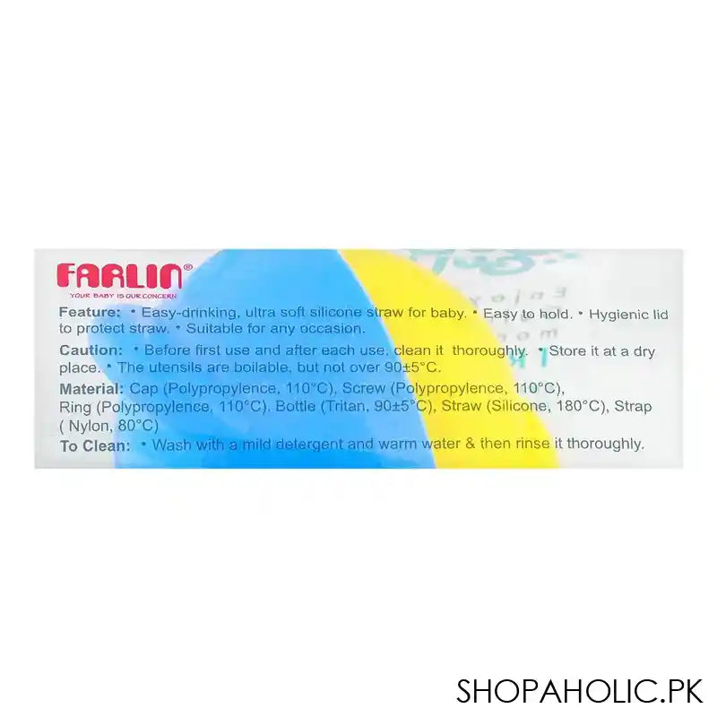 Farlin J'Aime Gulu Gulu Tritan Crystal Transparent Straw Drinking Cup, 450ml, AG-20003-B - Image 3