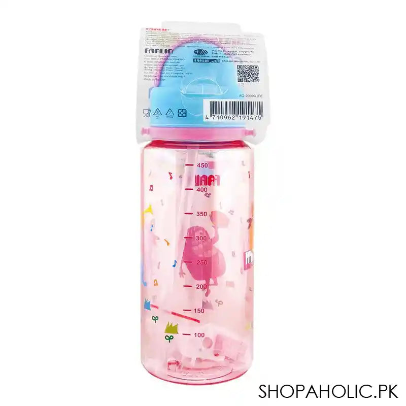 Farlin J'Aime Gulu Gulu Tritan Crystal Transparent Straw Drinking Cup, 450ml, AG-20003-R - Image 3