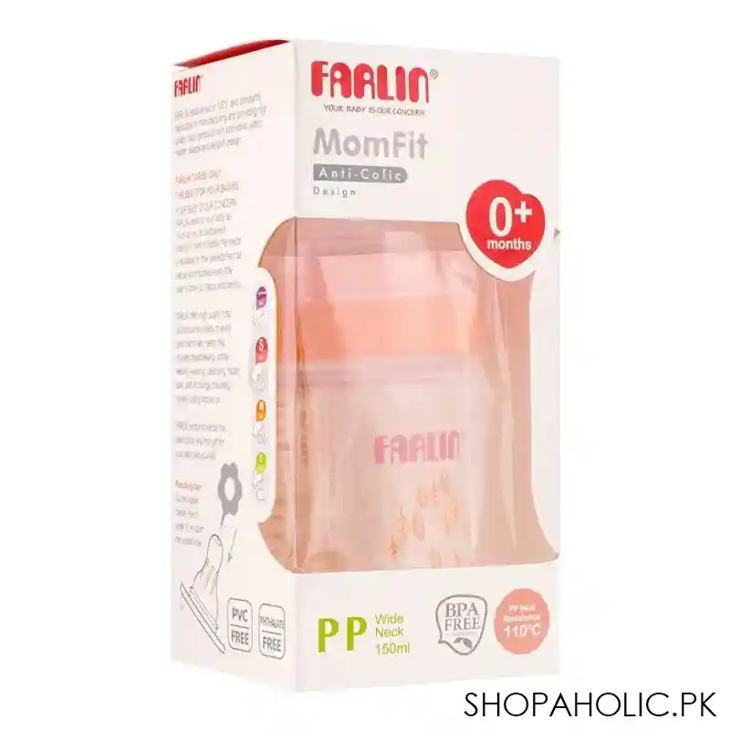 farlin mom fit anti colic pp wide neck feeding bottle, 0m+, 150ml, ab 42012 g image2
