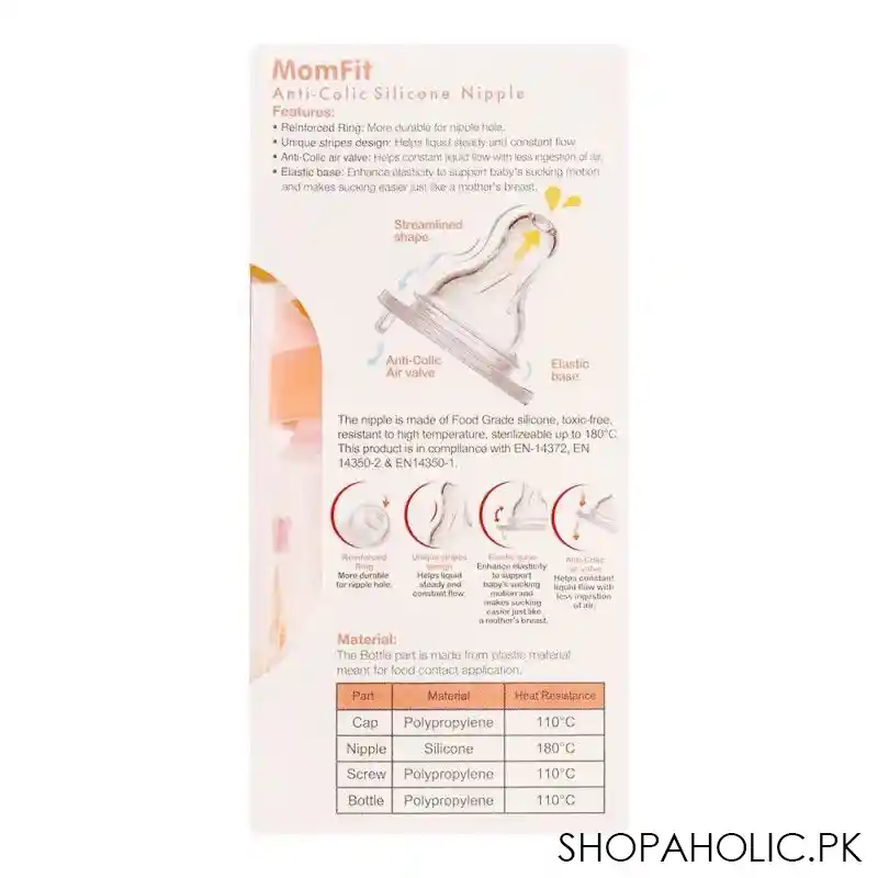 farlin mom fit anti colic pp wide neck feeding bottle, 0m+, 150ml, ab 42012 g image5