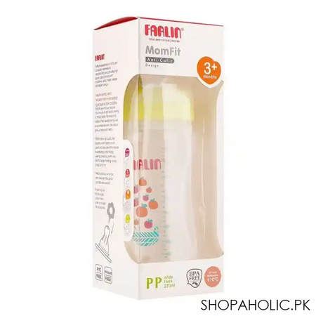 farlin mom fit anti colic pp wide neck feeding bottle, 3m+, 270ml, ab 42011 b image2