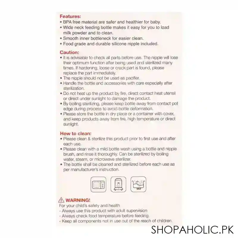 farlin mom fit anti colic pp wide neck feeding bottle, 3m+, 270ml, ab 42011 g image4