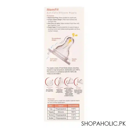 farlin mom fit anti colic pp wide neck feeding bottle, 3m+, 270ml, ab 42011 g image5