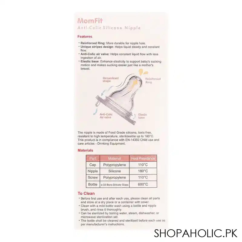 Farlin Mom Fit Anti-Colic Wide Neck Glass Feeding Bottle, 0m+, 120ml, ABB-B001-12 - Image 4